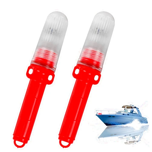 Denir Bonee Boat Flares – Boat Flares Coast Guard Approved Marine, LED BoatFlares, Waterproof Emergency Signaling for Fishing Boats, Life Rafts (Red, 2pcs)