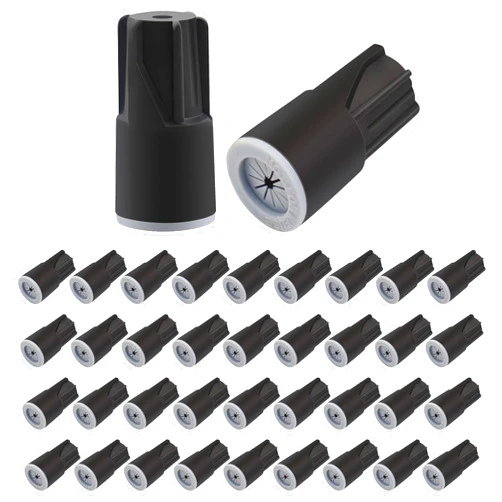 YHNTGB 36 PCS Waterproof Wire Nut Connectors Outdoor Electrical Connector Cable Terminal Twist Nuts Cap for Wet Location Installation Outdoor Lights Irrigation Valves (Black)