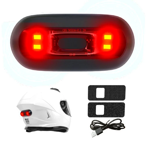 JAGASOL Bike Helmet LED Tail Light, Motorcycle Helmet LED Tail Light, Night Riding Safety Warning Light, Rechargeable Battery & IPX6 Waterproof