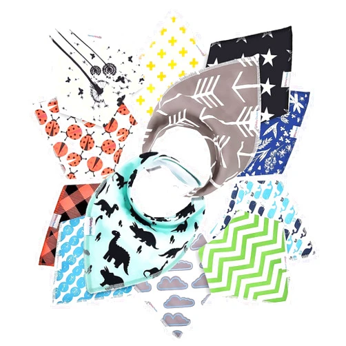 Baby Daulia Baby Bandana Bibs 12 Pack - Organic Baby Bibs for Boy and Girls, Soft and Stylish Baby Drool Bibs for Teething and Drooling, Ultra Absorbent Bibs for Unisex