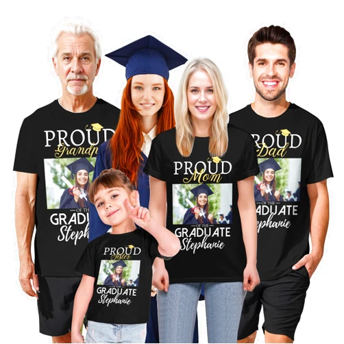 Artsadd Custom Graduation Shirts 2025 for Family Class of 2025 Graduation T-Shirt Senior Proud Dad Mom of a 2025 Graduate Shirt