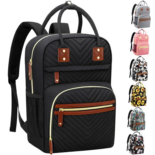 Tenot Diaper Bag Backpack for Women Large Capacity with Insulated Pockets Multifunctional Diaper Bags For Baby Girl Boy Waterproof Baby Bags For Mama Maternity Travel Bag Black