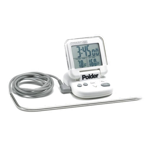 Polder Digital In-Oven Thermometer/Timer, White