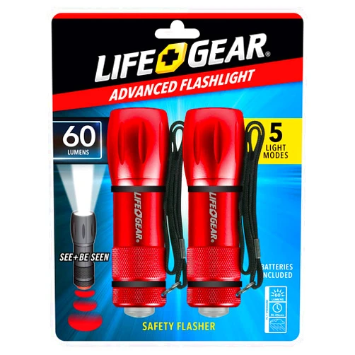 Life Gear 2pk Mini Max Aluminum Pocket Flashlight in Assorted Colors
