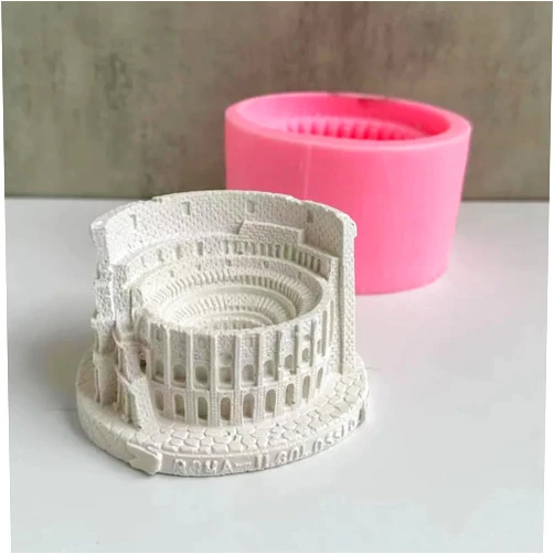 SPARTAN JEWELRY New 2024 Roman Colosseum Silicone Mold Roman Architectural Flowerpot Mold Gypsum Candle Mold Castle Building Craft Making Mold Resin Mold Tray Mold Decoration Kitchen Accessories Creative Gift
