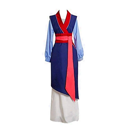 The cos world Hua Mulan Dress Blue Dress Princess Dress Movie Cosplay Costume Custom Made