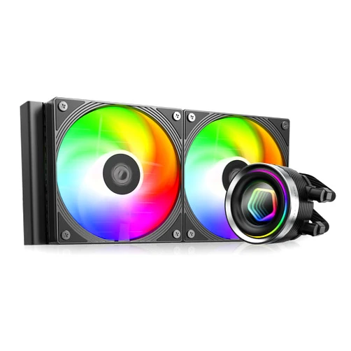 ID-COOLING FX240 INF 240mm Liquid CPU Cooler, AIO Cooler with ARGB Infinity Mirror Effect, 2x120mm Daisy-Chained Fans Low-Noise Operating 27.2dB(A) Max., Intel LGA1851/1700/1200/115X & AMD AM5/AM4