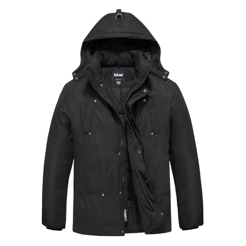 Soularge Men's Big and Tall Winter Hooded Warm Puffer Jacket