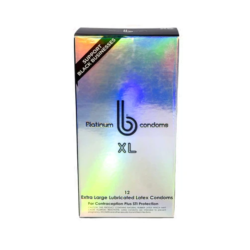 B condoms Platinum XL – Best Big Extra Large XXL Condoms for Large Girth Men Wanting Better FIT Comfort and Performance – Lubricated Premium Quality Latex – Non-Toxic ODORLESS Condoms