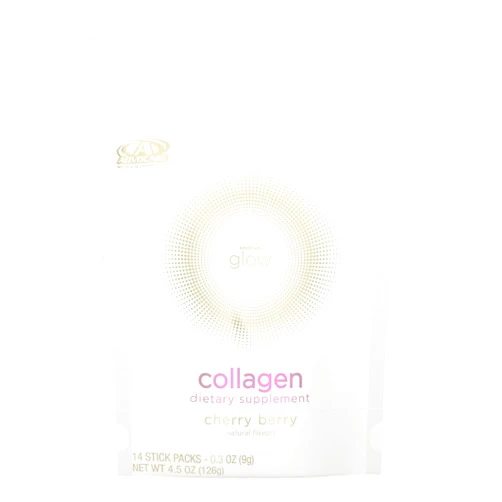 AdvoCare Glow Collagen Dietary Supplement - Marine Collagen Supplement for Nail, Skin & Hair Care - Includes Vitamins C, D & E - 14 Stick Packs