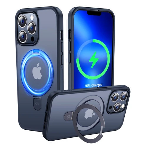 CASEKOO Designed for iPhone 13 Pro Case with Magnetic Invisible Stand [Military Drop Protection] [Compatible with MagSafe] Shockproof Slim Translucent Matte Pro Case 6.1 Inch, Black