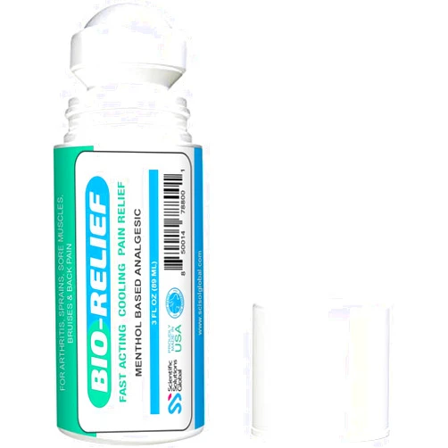 Scientific Solutions Global BIO-Relief Pain Roll On w 10% Menthol & Arnica | Highly Effective, Cool & Topical Pain Relief Extra Strength for Arthritis, Muscle, Joint, & Back - Easy Roll On Maximum Strength, Made in USA