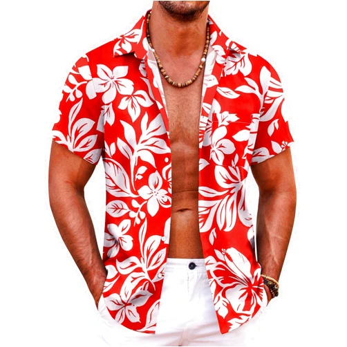 COOFANDY Mens Hawaiian Shirt Short Sleeve Button Down Shirts Tropical Summer Beach Shirts Casual Floral Aloha Shirts
