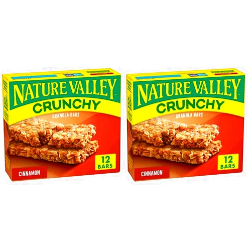 Nature Valley Granola Bars Crunchy, Cinnamon, 8.94 oz., 12 Bars (Pack of 2)