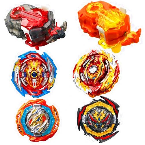 Owenkelng Bey Battle Burst Gyro Blade Toy Set Great Birthday Gift for Kids Children Boys 6 8 + Metal Fusion Attack Top Battling Game with 4 Spinning Tops 2 Two-Way Launcher
