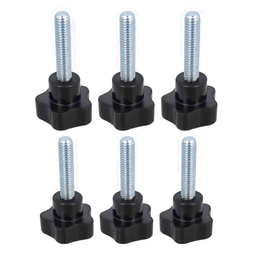 Othmro Black 10mm(M10) x 40mm Thread Replacement Star Hand Knob Tightening Screws 6Pcs