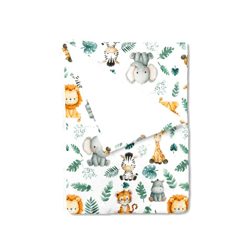 HawSkgFub Safari Jungle Animals Baby Blankets for Boys Shower Gift, Tropical Palm Leaf Flannel Fleece Nursery Bed Receiving Swaddle, Soft Lightweight Newborn Infant Toddler Kids Crib Bedding 30 x 40