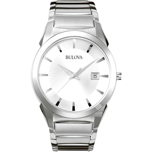 Bulova Men's 3-Hand Calendar Date Quartz Watch, Patterned Dial, 38mm Style: 96B015