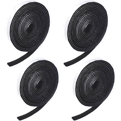Zonon 4 Rolls 120 Inch Felt Strip with Adhesive Backing Felt Tapes Furniture Felt Strip Rolls Self Stick Heavy Duty Polyester for Protecting Furniture and DIY Adhesive (Black, 0.5 Inch)