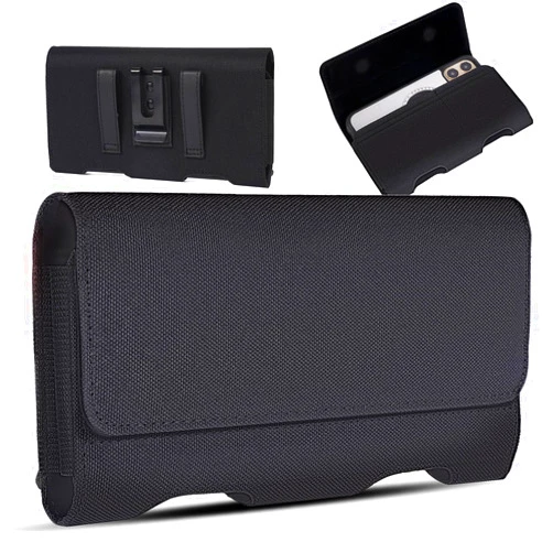 BECPLT for iPhone 16 Pro Max 16 Plus Holster, BECPLT Nylon for iPhone 15 Pro Max 14 Pro Max Holster Pouch Belt Clip Case and Loops Holder Cover for Apple iPhone 13 Pro Max 12 Pro Max 11 Pro Max Xs Max Black