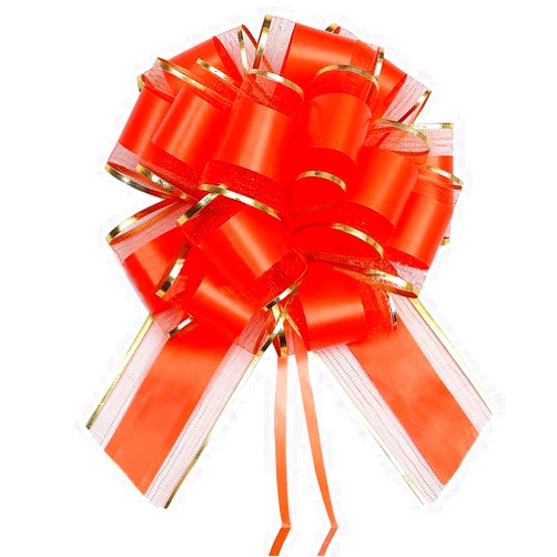 HQJAXJ 6PCS Pull Bows for Gift Wrapping,Phnom Penh Gift Wrap Pull Bows,for gift basket,Christmas,Valentine's Day,birthday,anniversary,wedding,flower shop packaging (Golden Orange)