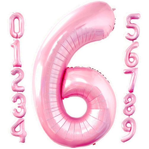 Lovoir 40 Inch Baby Pink Number 6 Balloon Large Size Jumbo Digit Foil Mylar Helium Light Pink Balloons for Girls 6th Pink Theme Birthday Party Supplies Anniversary Celebration Decorations Photo Shoot