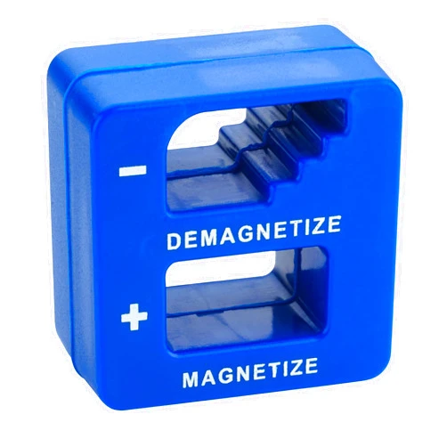 MeasuPro Demagnetizer and Magnetizer - Blue - for Screwdrivers Tips, Bits, and Small Tools, Large or Big Screws, Drills, Drill Bits, Sockets, Nuts, Bolts, Nails and Precision Construction Tools
