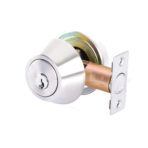 Rulart Double keyed Deadbolt Lock - Keyed on Both Sides, 2-Way Adjustable Cylinder Deadbolt (Privacy/Passage), Satin Stainless Steel (Silver, Single Cylinder) (Silver, Double Side)
