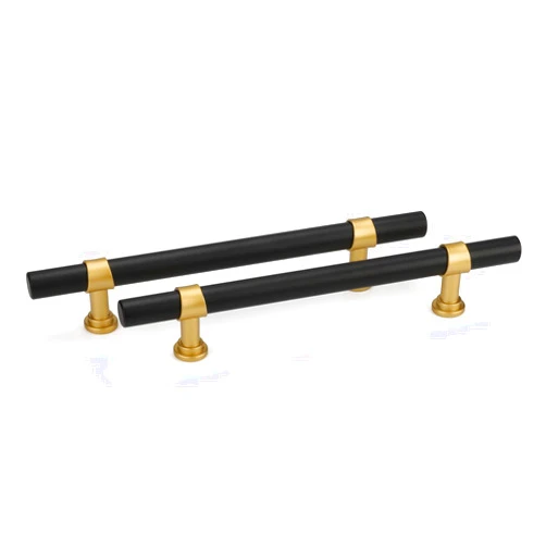goldenwarm 10 Pack Black Cabinet Pulls Black and Gold Cabinet Handles, Barrel Cabinet Handles Drawer Pulls Kitchen Cabinet Hardware,6-1/4 inch Gold Pulls Hardware