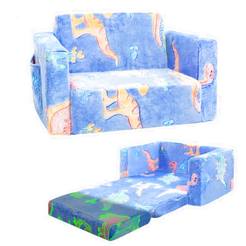 Inhand Toddler Couch,Toddler Chair,Kids Sofa Chair 2-in-1 Baby Seat Furniture Fold Out, Convertible Sofa to Lounger Soft Comfy Glow in The Dark Kids Sofa Bed Gifts for Kids Girl Boys,Dinosaurs