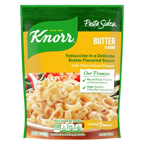 Knorr Pasta Sides Butter Fettuccine For Delicious Quick Pasta Side Dishes No Artificial Flavors, No Preservatives, No Added MSG 4.5 oz