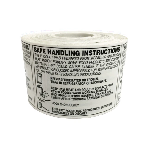 Labels and More Inc. Safe Handling Instructions - Food Packaging Stickers | 2x2.75 inch (2