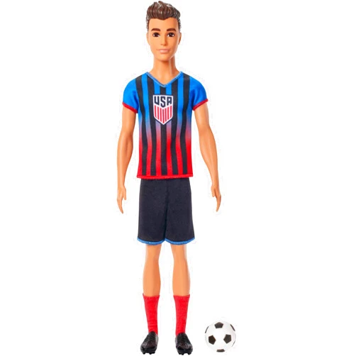 Barbie Careers USSF Soccer Fashion Ken Doll Dressed in Removable Sport-Themed Outfit & Shoes with Accessories