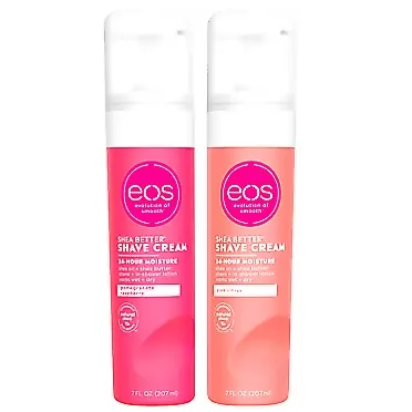 eos Shea Better Shaving Cream for Women Variety Pack - Pomegranate Raspberry + Pink Citrus, Shave Cream, Skin Care and Lotion with Shea Butter and Aloe, 24 Hour Hydration, 7 Fl Oz, Pack of 2 Pomegrante Raspberry and Pink Citrus