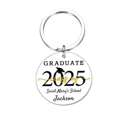Booornainde 2025 Graduation Gifts for Her Him, Custom Class of 2025 Graduation Keychains Bulk for Teens Boys Girls, Volleyball Football Basketball Senior Graduation 2025, Personalized Name Graduation Keychain