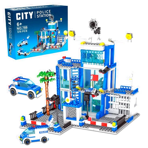 Kececo MindBox City Police Station Building Sets, 570pcs City Police Sets Toy Building Bricks Kit, Gift for Boys 6-12 Christmas