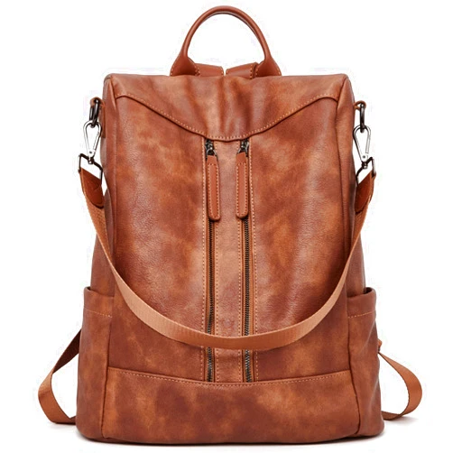 BROMEN Backpack Purse for Women Leather Anti-theft Backpack Fashion College Shoulder Handbag