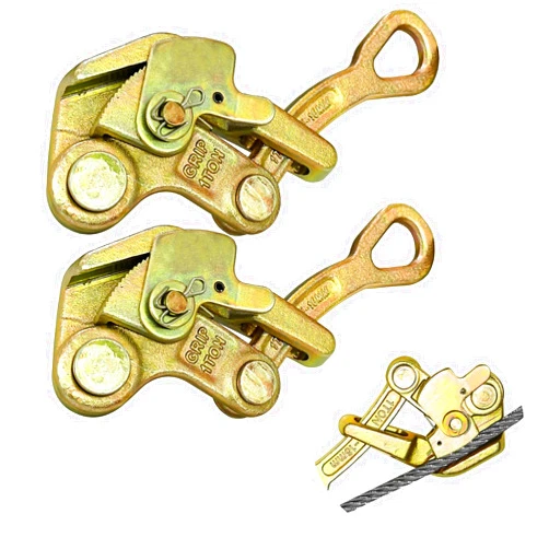 YATOINTO 2Pcs Cable Grips Steel Wire Puller 1 Ton 2204LB, Cable Puller Tools for 2.5-16 mm Wire Rope, Multifunctional Pulling Tightening Tool with Swing Latch(2 Pack)