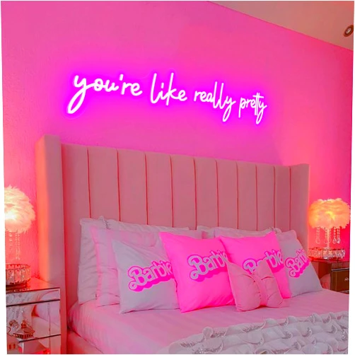 Raipile 32x7 Inch Large You're Like Really Pretty Neon Signs for Wall Decor, LED Your Like Really Pretty Light Up Sign Wall Art with Remote for Salon, Studio