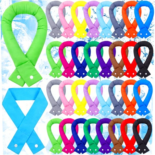 Eurzom Cooling Neck Wraps Bulk with Button Cooler Ice Wrap Scarf Cooling Neck Bandanas Headbands Water Soaking for Hot Weather Summer Men Women Pets Riding Hiking Camping Outdoor Activities