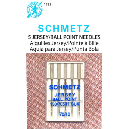 SCHMETZ Jersey (130/705H SUK) Sewing Machine Needles - Carded - Size 70/10