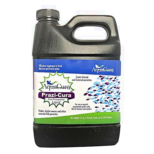 AquaCura Prazi-Cura Liquid - Safest, Most Effective Parasite Treatment for Koi, and Aquarium Fish! Treats up to 2500 gallons.
