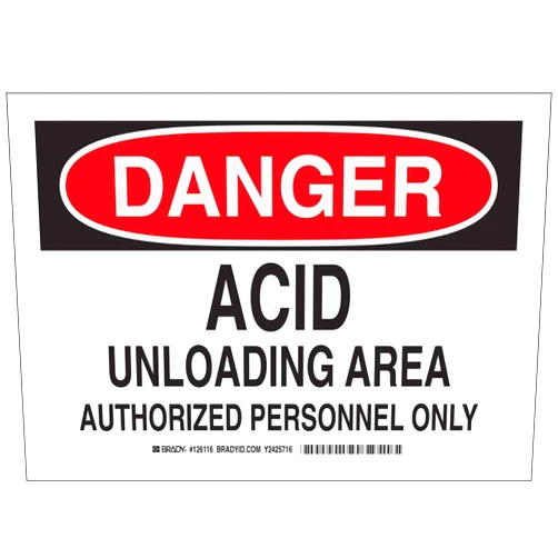 Brady 126115 Chemical and Hazard Sign, Legend 