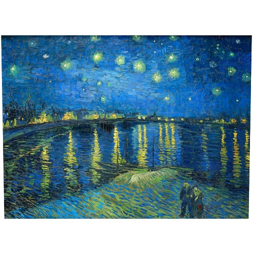 Palace Learning Starry Night Over The Rhone by Vincent Van Gogh - Laminated Fine Art Poster - Wall Art Painting Print - 18 x 24\