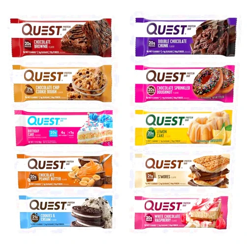Generic Quest Nutrition Protein Bars, Assorted 10 Flavor Variety Pack - High Protein, Low Carb, Gluten Free, Keto Friendly - 2.12 Oz Bars - (10 Count)