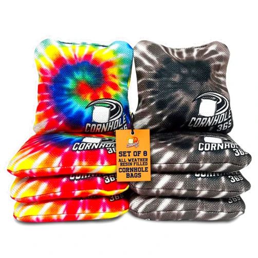 Cornhole365 Themed Cornhole Bags - All-Weather, Heavy-Duty Polyester Fabric, Resin Filling, Double-Stitched Duck Cloth - Professional Corn Hole Bean Bags for Indoor & Outdoor Use - Set of 8