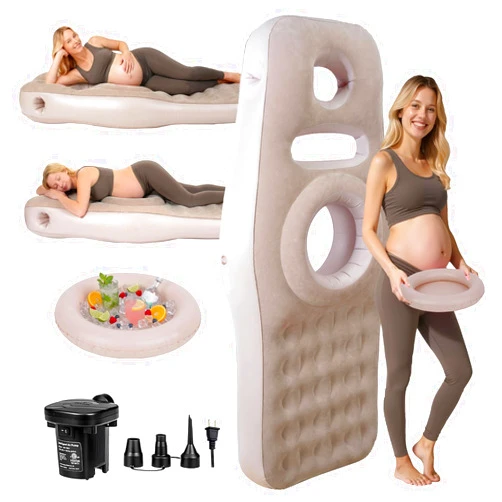 YATAOQINGJIE Inflatable Pregnancy Pillow with Belly & Head Hole, Prone Pregnancy Pillow for Stomach Sleepers, Belly Pillow Pregnancy Mattress for Pregnant Women, Maternity airbed Pool Float for Tummy Massage
