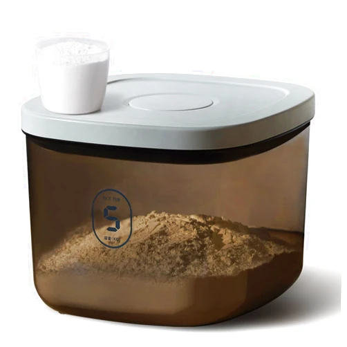 LivLab Rice Dispenser,5.28 Qt/5 L/10 Lbs Food Storage Container with Measuring Cup Food Cereal Container Bins Household for Pet Food Organization