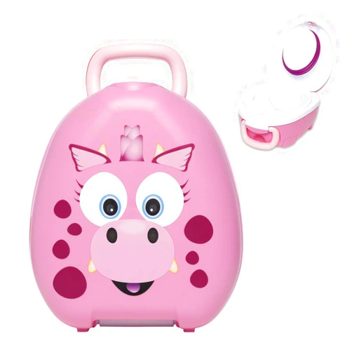 My Carry Potty - Pink Dragon Travel Potty, Award-Winning Portable Toddler Toilet Seat for Kids to Take Everywhere