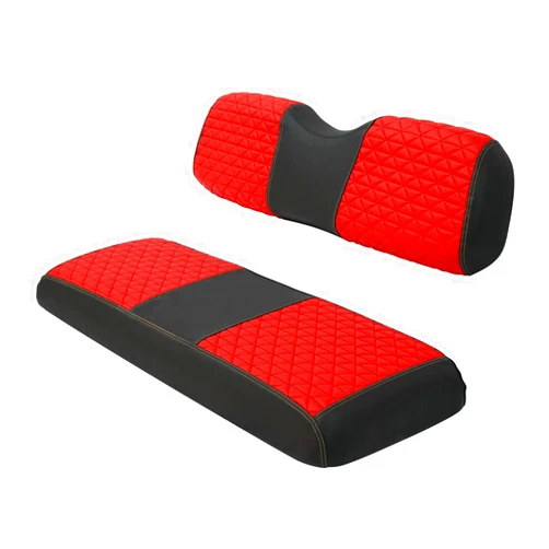 XUANYUDG0769 Golf Cart Seat Covers for EZGO Club Car Yamaha Rear Seat Cushion, Vinyl Leather Made/Adjustable Straps and Retractable Buckle/No Stapler Required